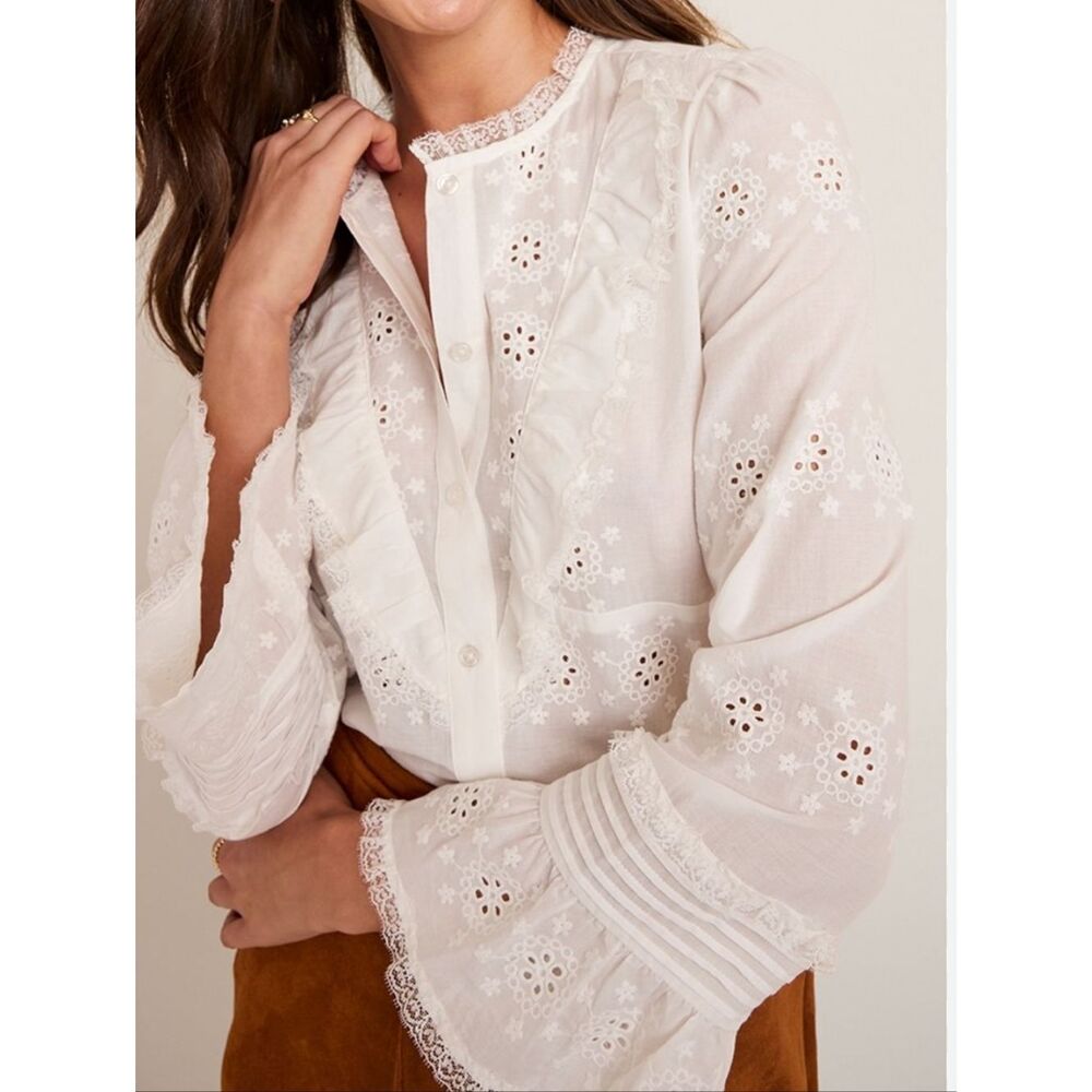 NWT Francesca's Alexis Eyelet Blouse